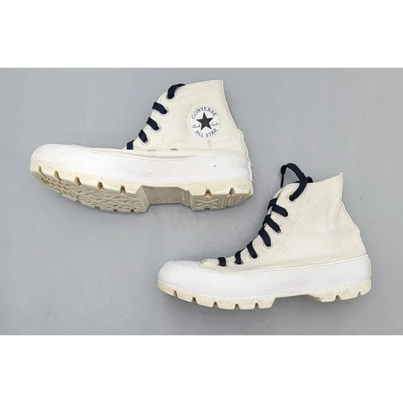 Converse Chuck Taylor Lugged High Top White Sneakers Women’s 6 #565902C - Picture 2 of 9